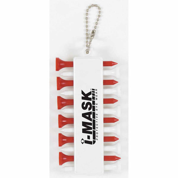 Golf Tee Caddy - White With Red