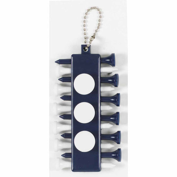 Golf Tee Caddy - White With Blue