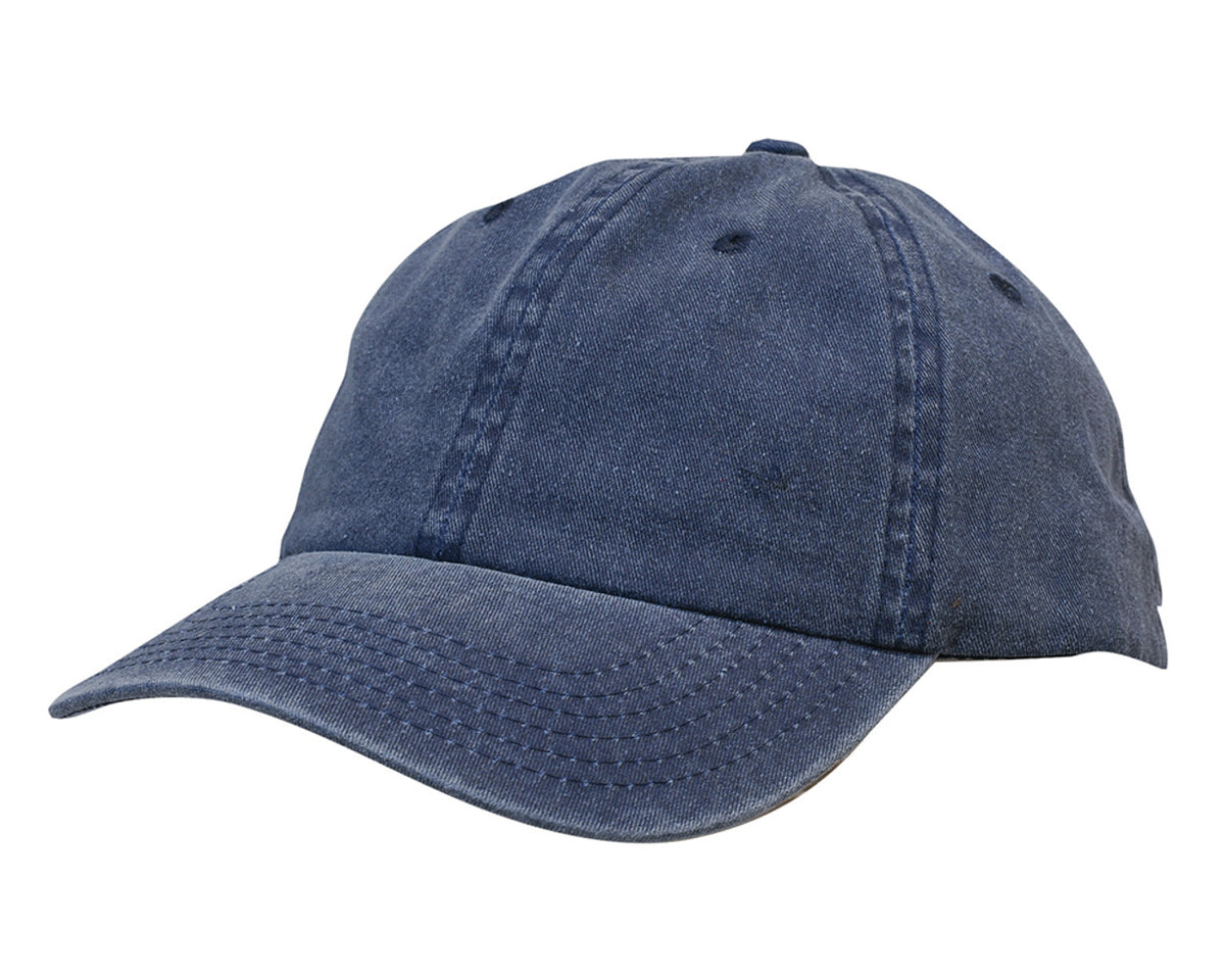 Enzyme Washed Pigment Dyed Cotton Twill Cap - Navy