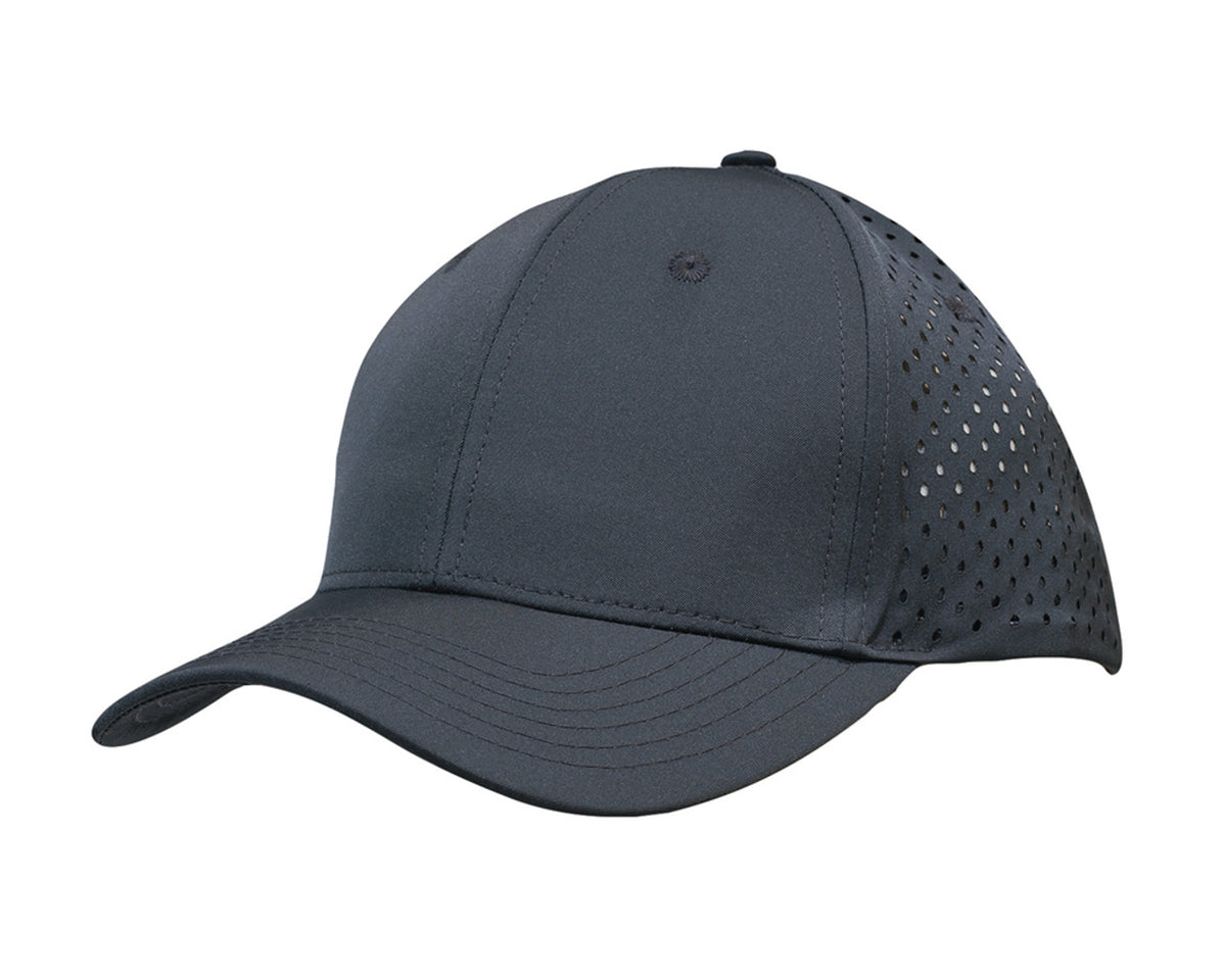 6 Panel Premium Pioneer Sports Twill With Tear Drop Perforations - Charcoal