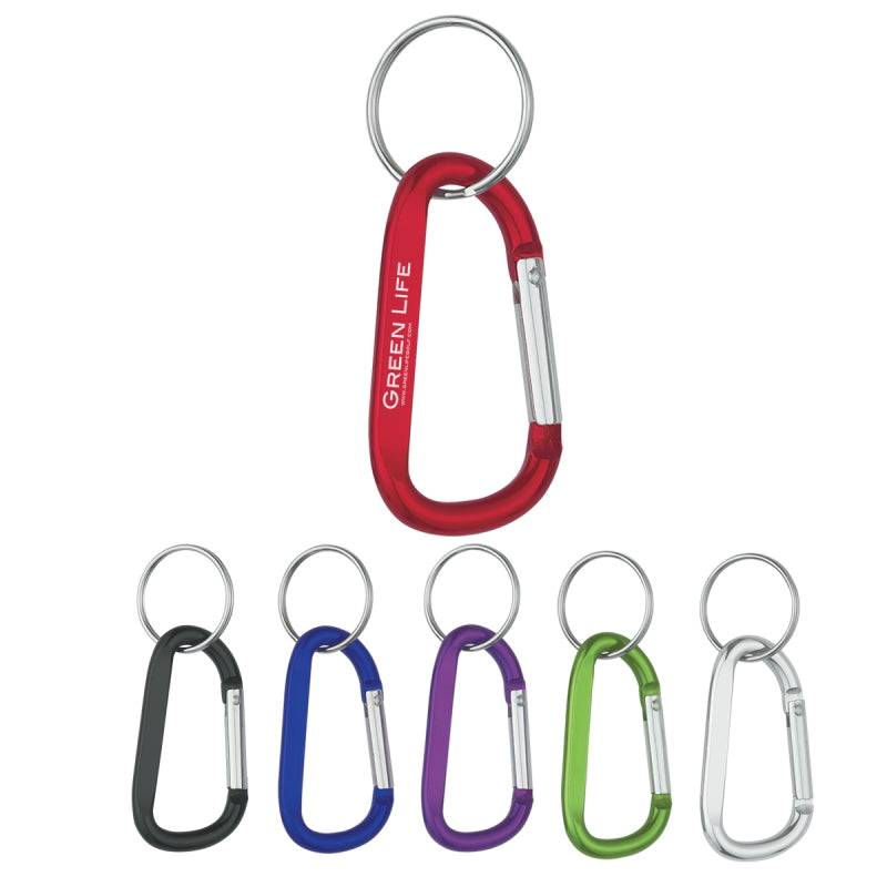8 mm Split Ring Carabiner - All Colours - Red Imprint