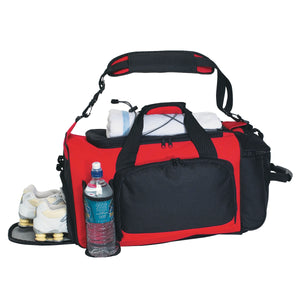 Deluxe Sports Bag - Red With Black