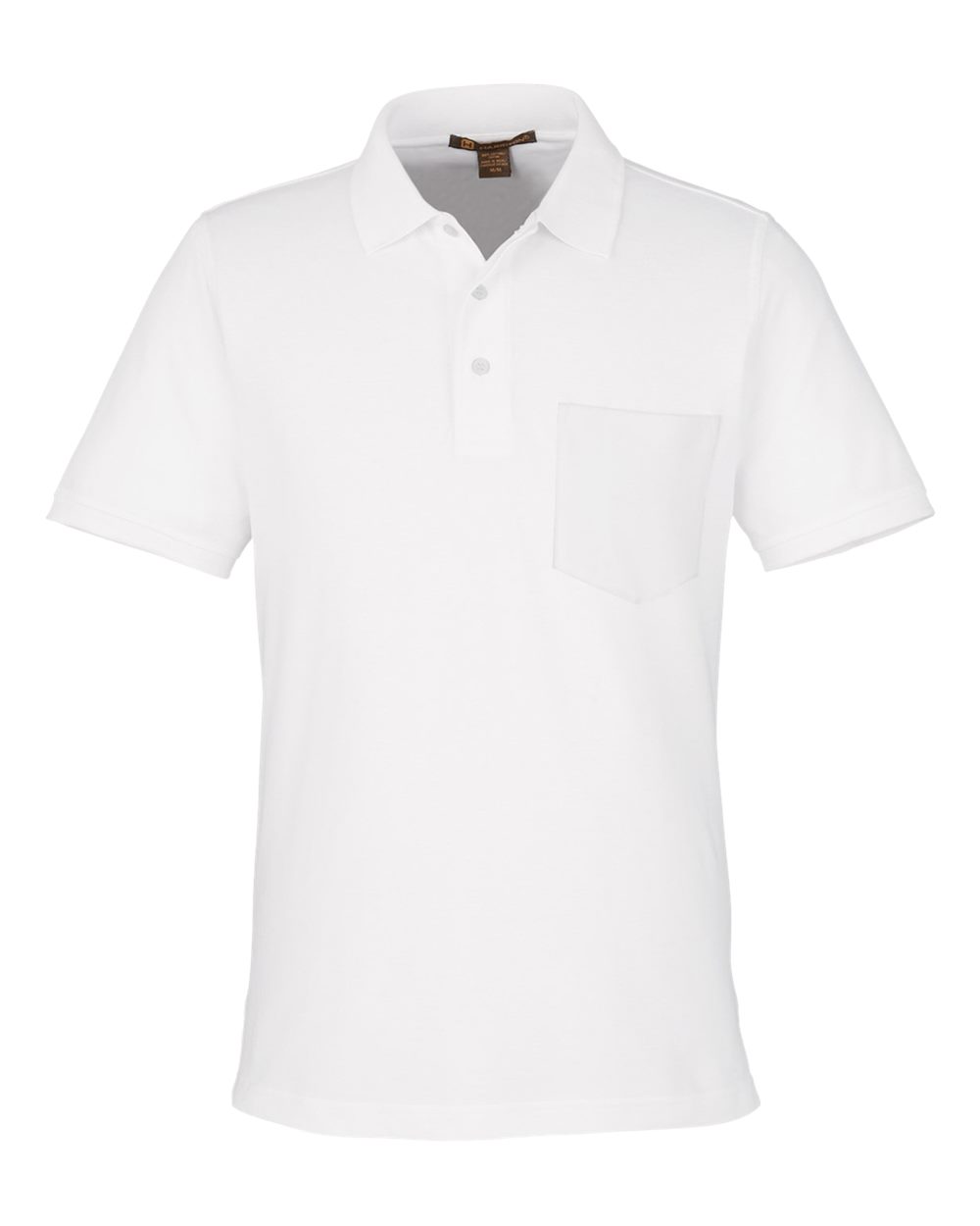 Harriton Men's Valiant Cotton Snag Protect Pocket Polo - White