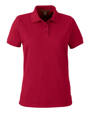 Harriton Ladies' Valiant Cotton Snag Protect Polo - Red