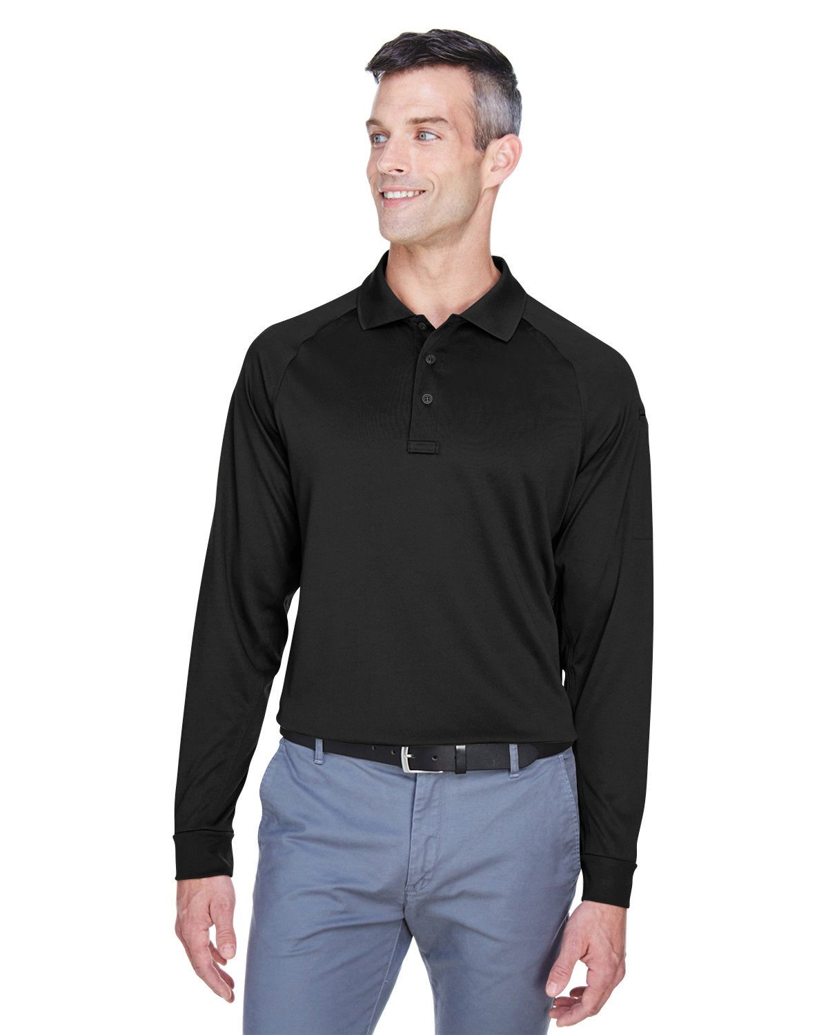 Harriton Men's Advantage Snag Protection Plus Long-Sleeve Tactical Polo - Front