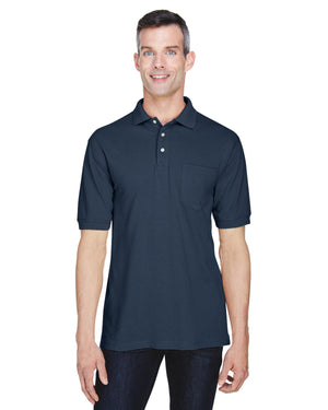 Harriton Men's Easy Blend™ Polo with Pocket - Front
