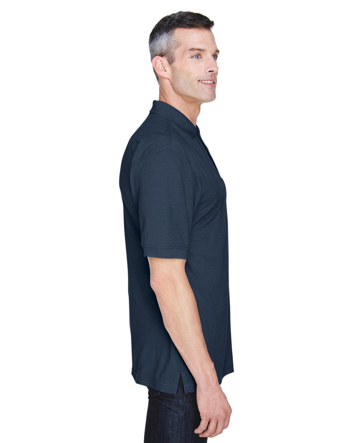 Harriton Men's Easy Blend™ Polo with Pocket - Side
