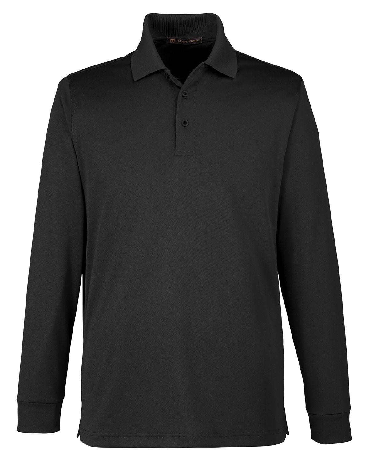 Harriton Men's Tall Advantage Long Sleeve Snag Protection Plus IL Polo - Black
