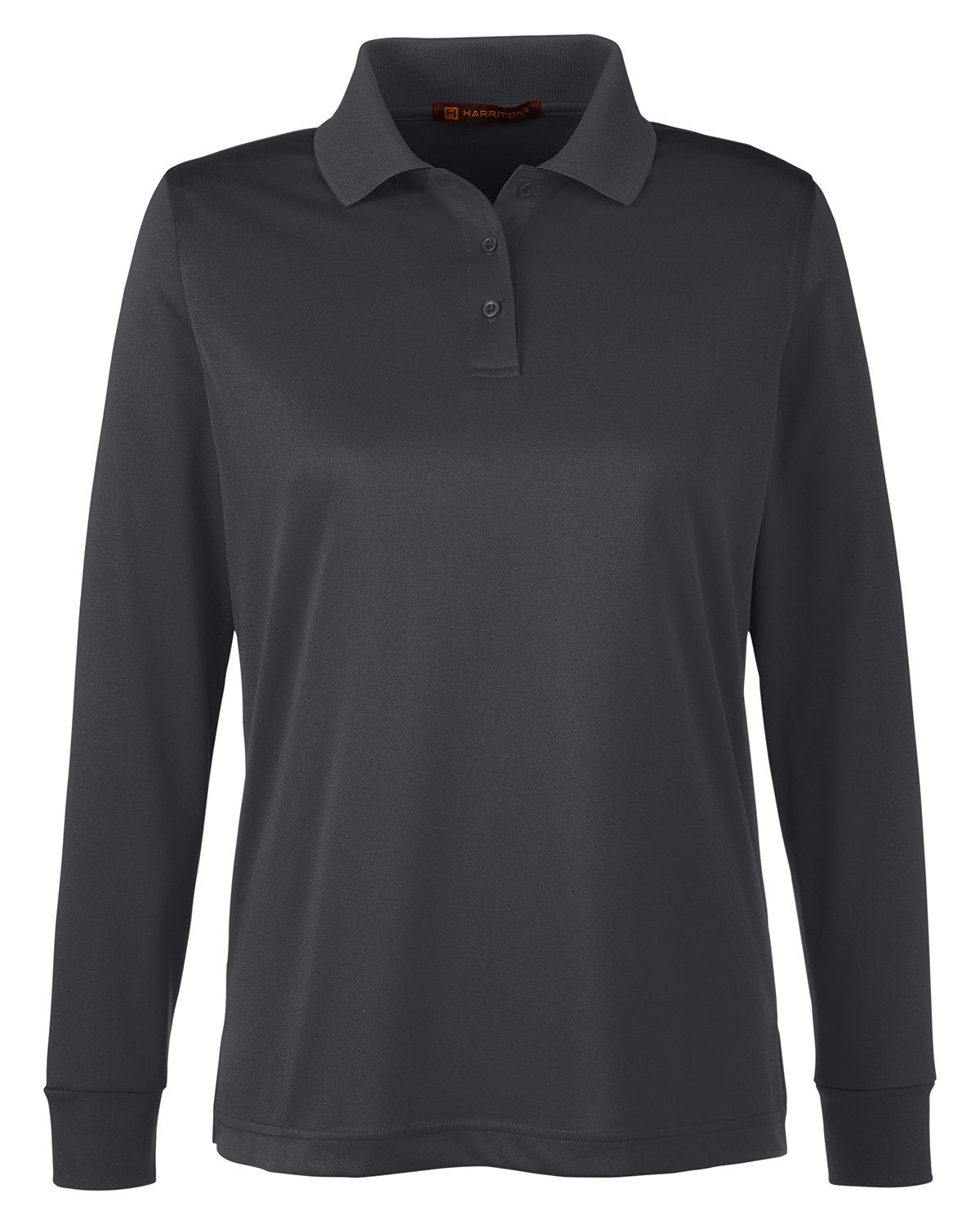 Harriton Ladies' Advantage Snag Protection Plus IL Long Sleeve Polo - Dark Charcoal