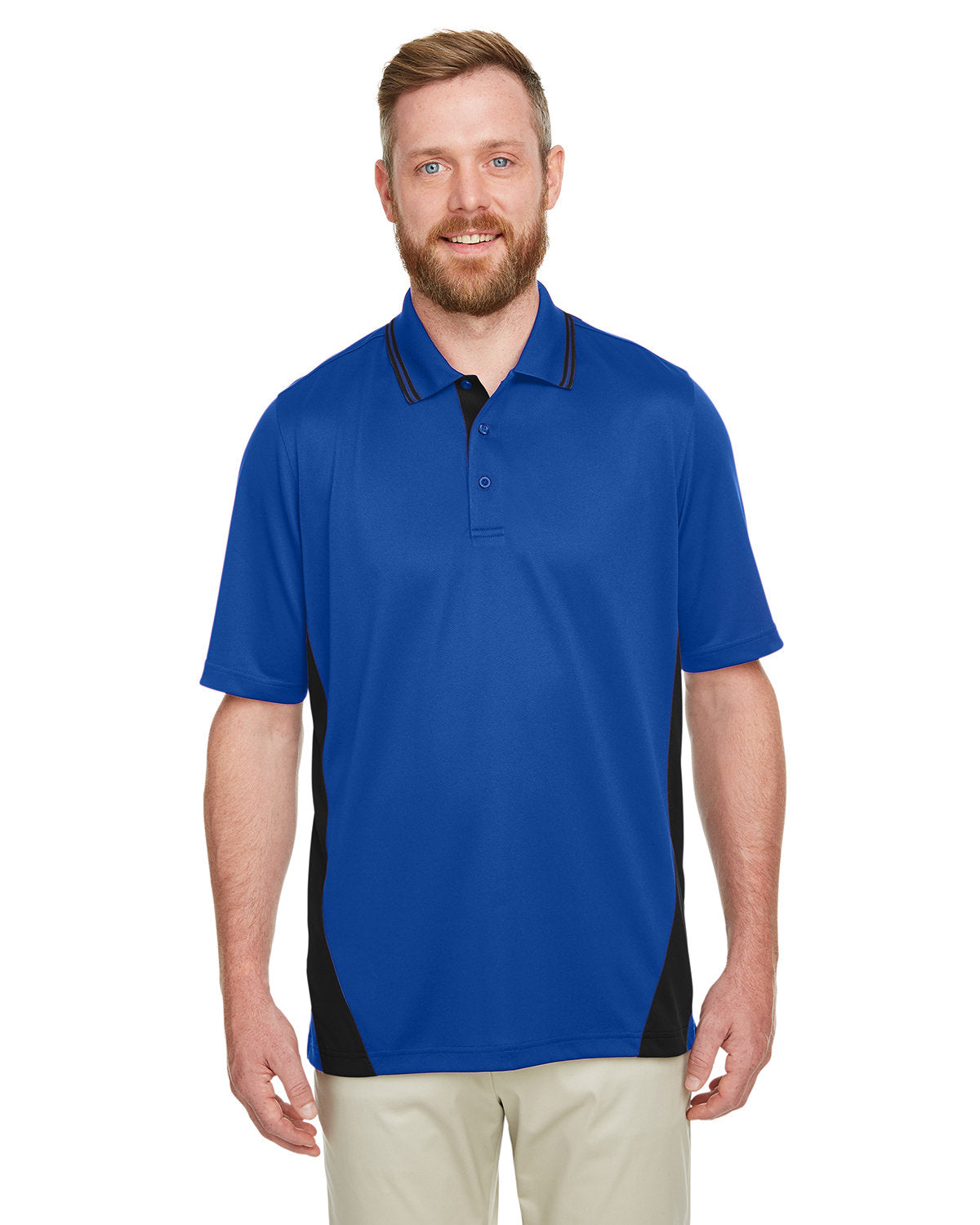 Harriton Men's Tall Flash Snag Protection Plus IL Colorblock Polo - Front