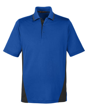 Harriton Men's Tall Flash Snag Protection Plus IL Colorblock Polo - Tr Royal/Black