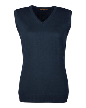 Harriton Ladies' Pilbloc™ V-Neck Sweater Vest - Dark Navy