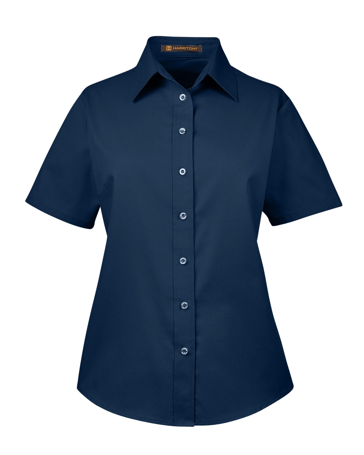 Harriton Ladies' Easy Blend™ Short-Sleeve Twill Shirt with Stain-Release - Navy