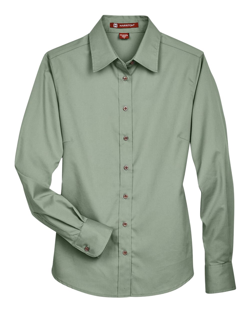 Harriton Women's Easy Blend™ Long Sleeve Twill Dress Shirt with Stain-Release - Dill