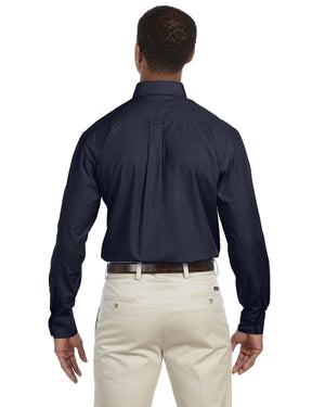 Harriton Men's Tall Essential Poplin - Back