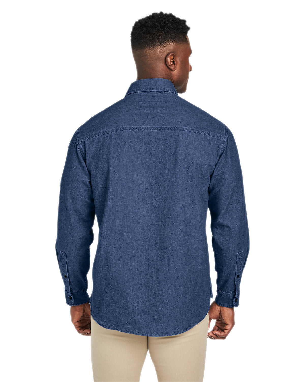 Harriton Men's Denim Shirt-Jacket - Back