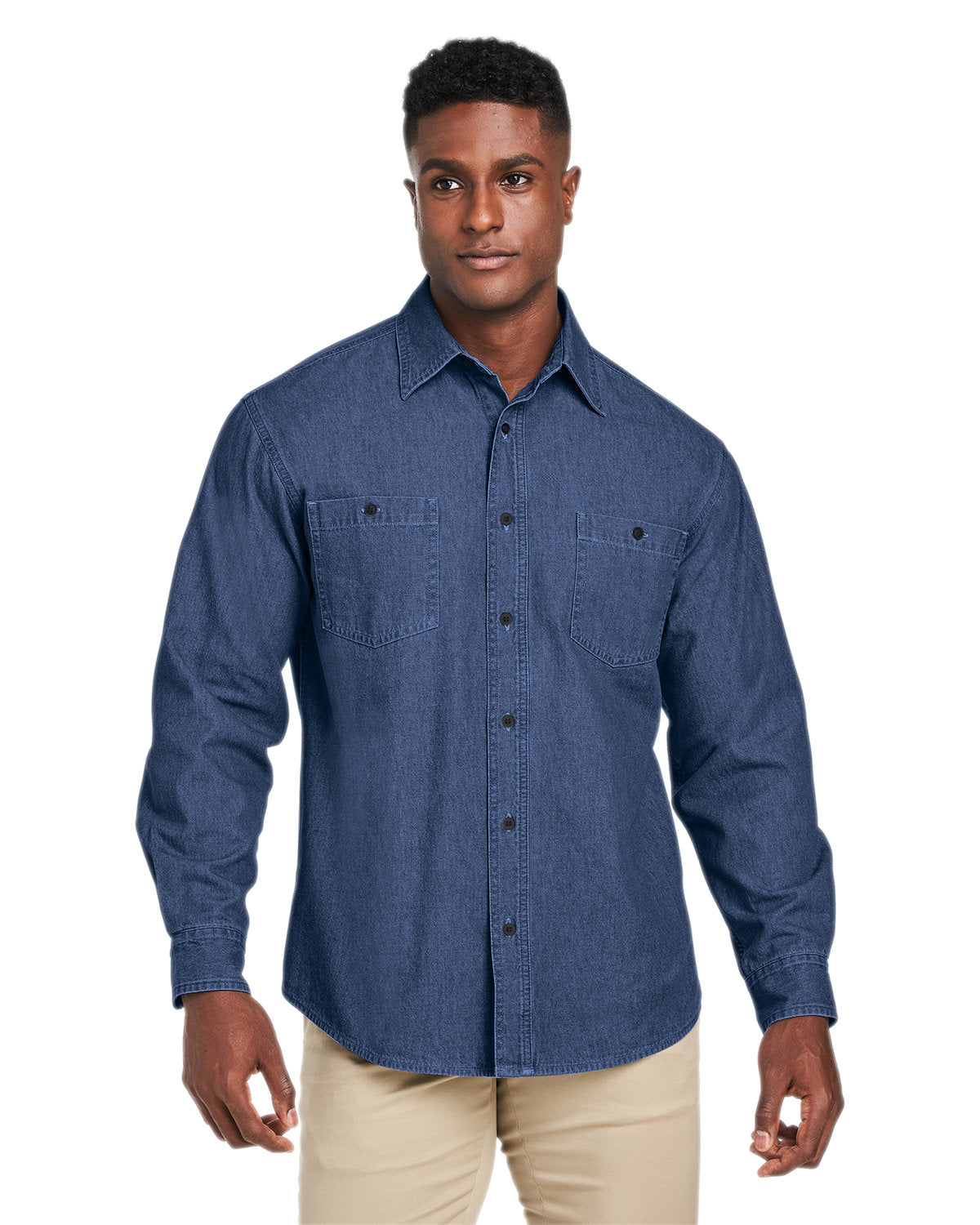 Harriton Men's Denim Shirt-Jacket - Front