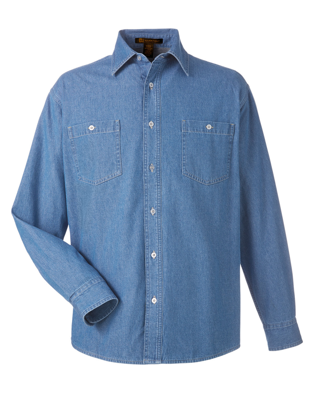 Harriton Men's Denim Shirt-Jacket - Light Denim