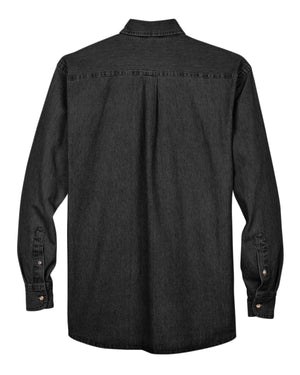 Harriton Men's Long-Sleeve Denim Shirt - Back