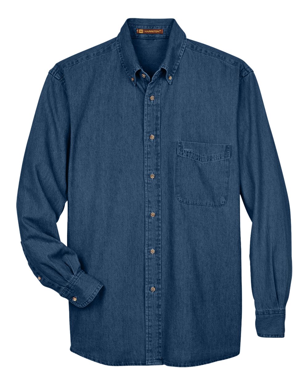Harriton Men's Long-Sleeve Denim Shirt - Dark Denim