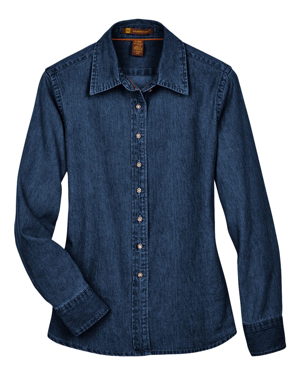 Harriton Ladies' Long-Sleeve Denim Shirt