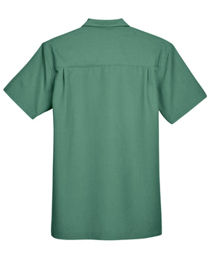 Harriton Men's Barbados Textured Camp Shirt - Back