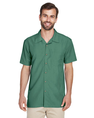 Harriton Men's Barbados Textured Camp Shirt - Front