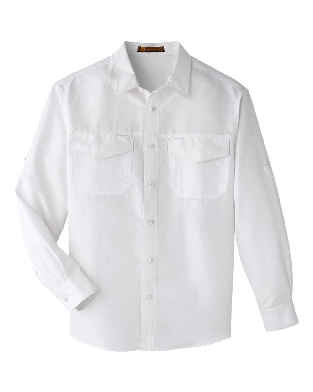 Harriton Men's Key West Long-Sleeve Performance Staff Shirt - White