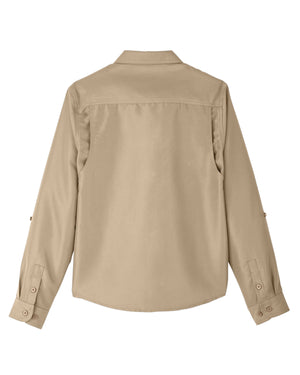 Harriton Ladies' Key West Long-Sleeve Performance Staff Shirt - Back