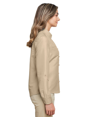 Harriton Ladies' Key West Long-Sleeve Performance Staff Shirt - Side
