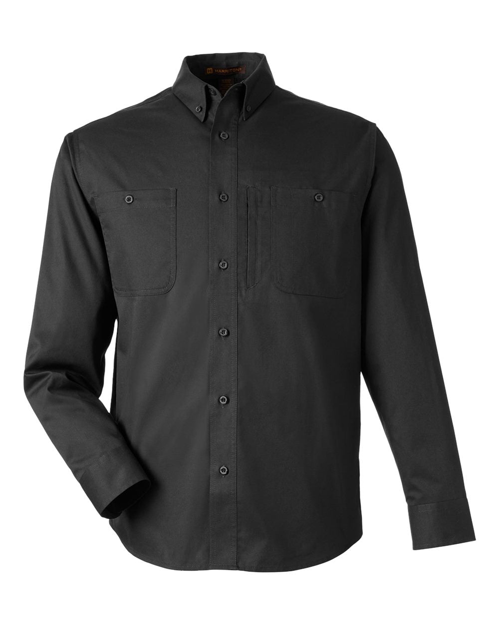 Harriton Men's Advantage IL Long-Sleeve Workshirt - Black