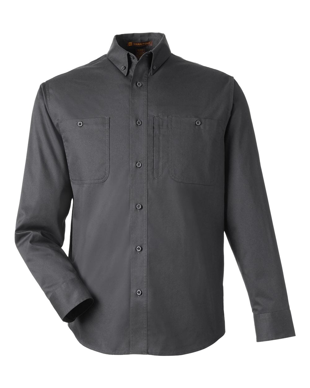 Harriton Men's Advantage IL Long-Sleeve Workshirt - Dark Charcoal