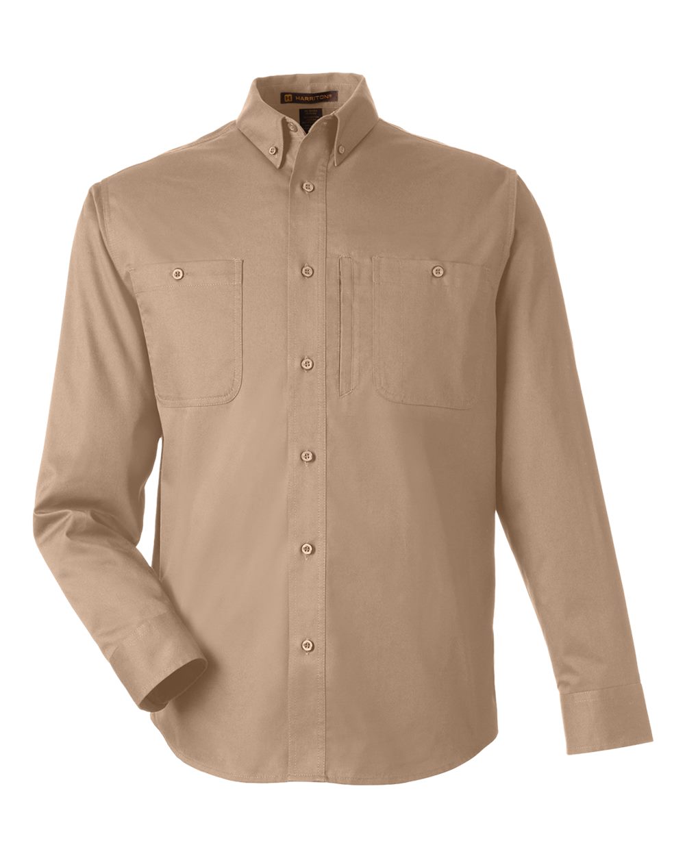 Harriton Men's Advantage IL Long-Sleeve Workshirt - Khaki