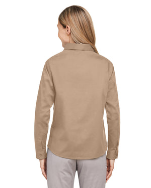 Harriton Ladies' Advantage IL Long-Sleeve Workshirt - Back