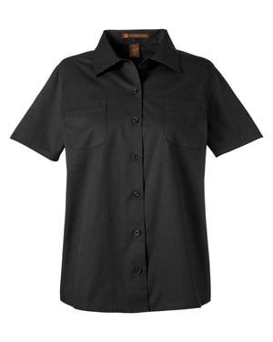 Harriton Ladies' Advantage IL Short-Sleeve Work Shirt - Black