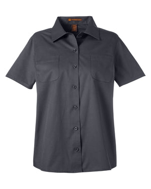 Harriton Ladies' Advantage IL Short-Sleeve Work Shirt - Dark Charcoal