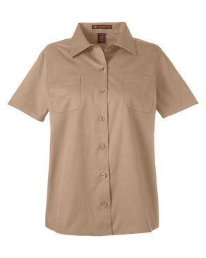 Harriton Ladies' Advantage IL Short-Sleeve Work Shirt - Khaki