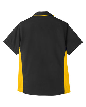 Harriton Ladies' Flash IL Colorblock Short Sleeve Shirt - Back