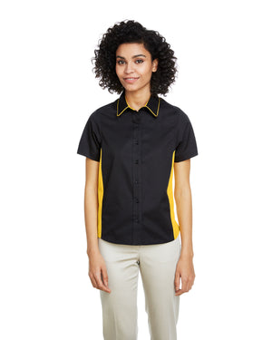 Harriton Ladies' Flash IL Colorblock Short Sleeve Shirt - Front