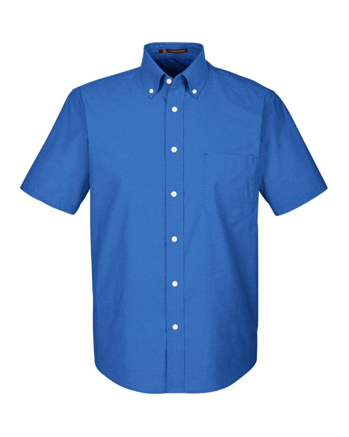 Harriton Men's Short-Sleeve Oxford with Stain-Release - French Blue