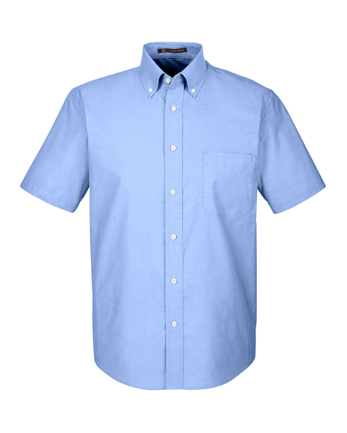 Harriton Men's Short-Sleeve Oxford with Stain-Release - Light Blue