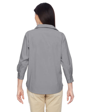 Harriton Ladies' Paradise Three-Quarter Sleeve Performance Shirt - Back