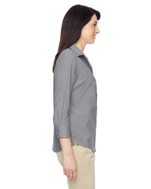 Harriton Ladies' Paradise Three-Quarter Sleeve Performance Shirt - Side