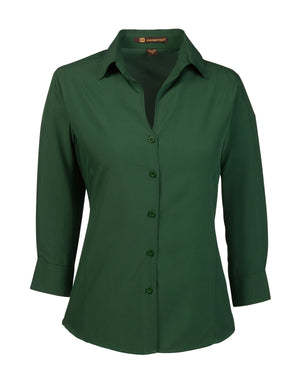 Harriton Ladies' Paradise Three-Quarter Sleeve Performance Shirt - Palm Green