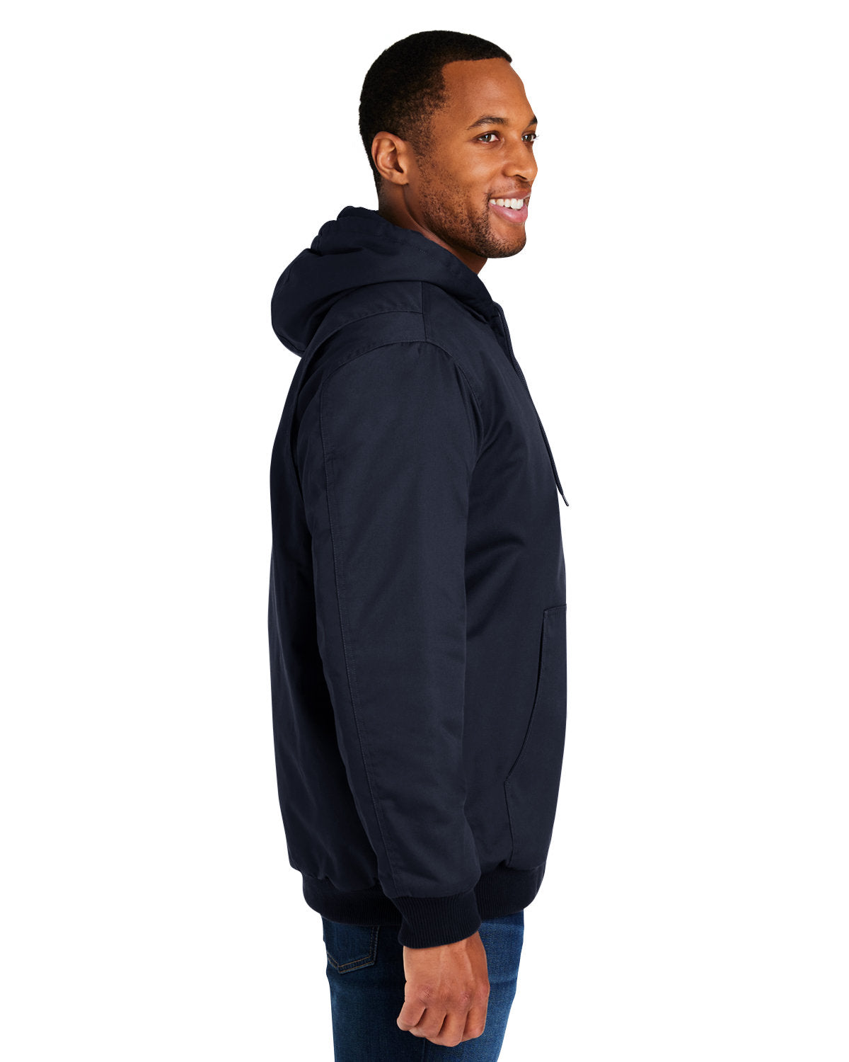 Harriton Unisex ClimaBloc® Heavyweight Hooded Full-Zip Jacket - Side