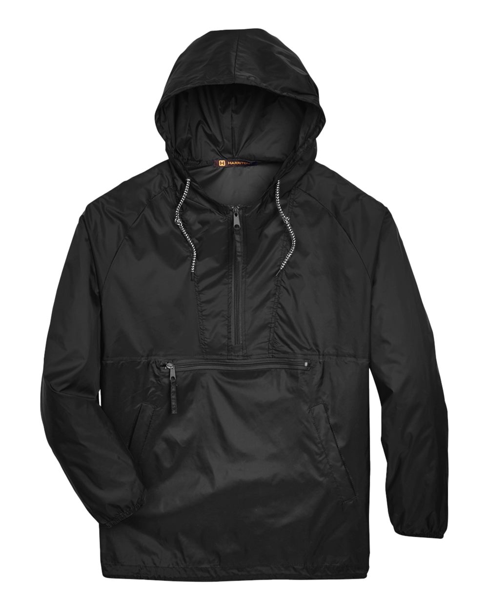 Harriton Adult Packable Nylon Jacket - Black