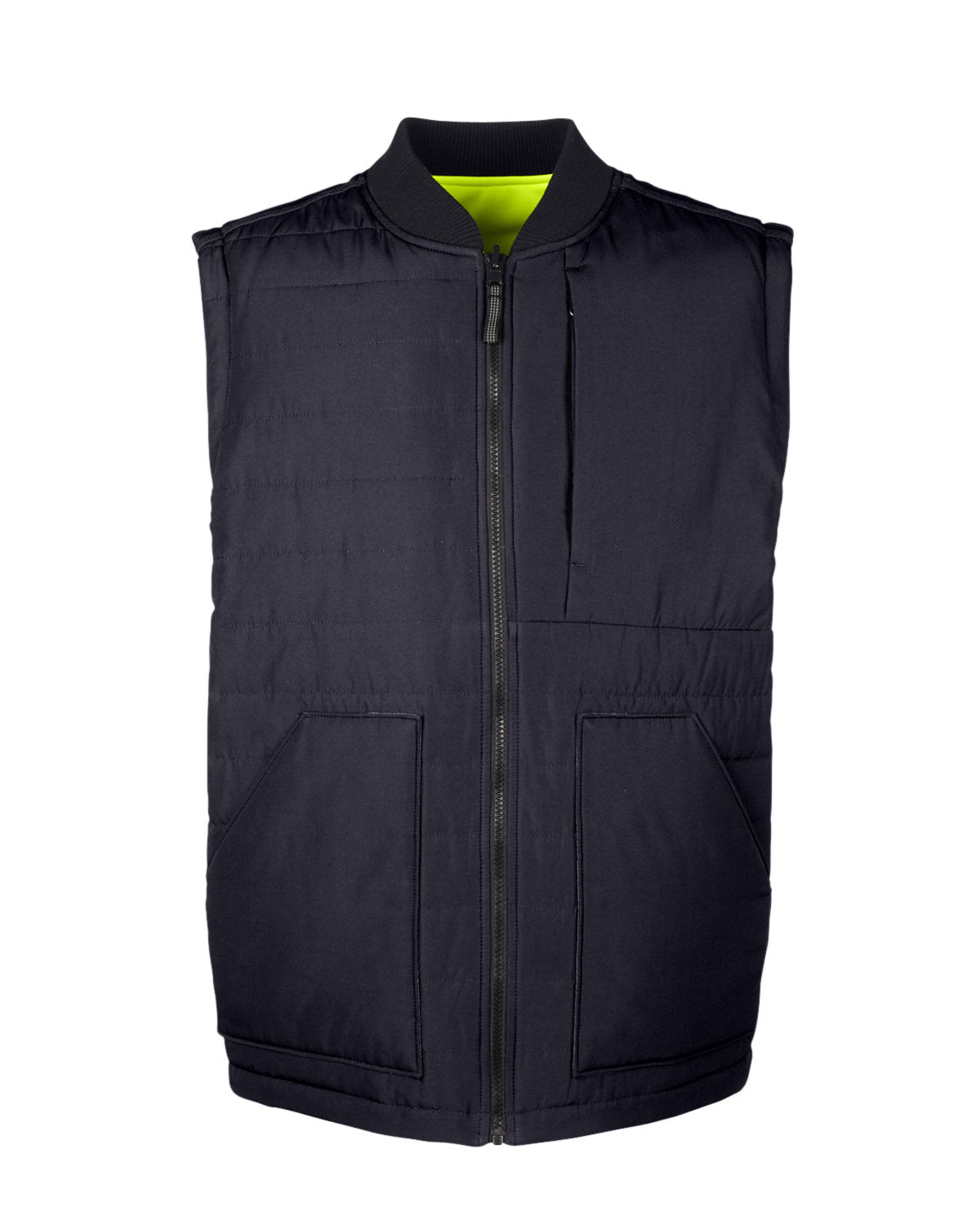 Harriton Adult Dockside Interactive Reversible Freezer Vest - Blk/Sfty Yellow