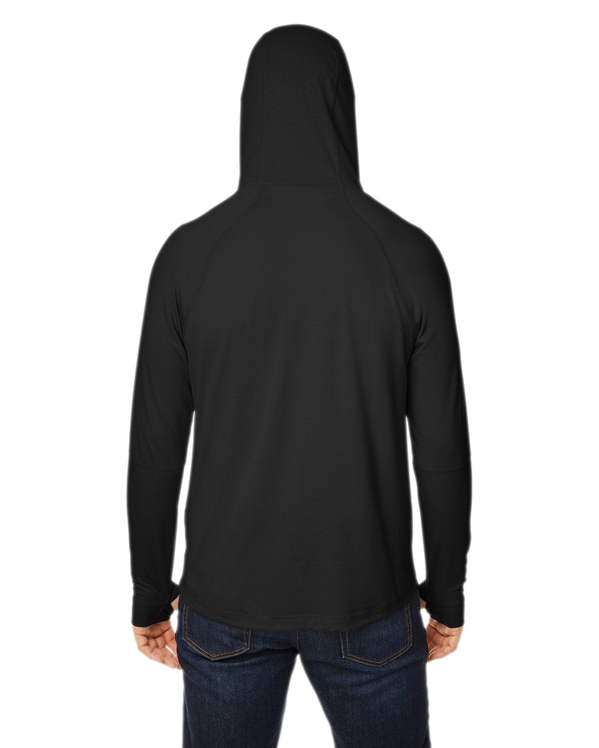 North End Unisex JAQ Stretch Performance Hooded T-Shirt - Back