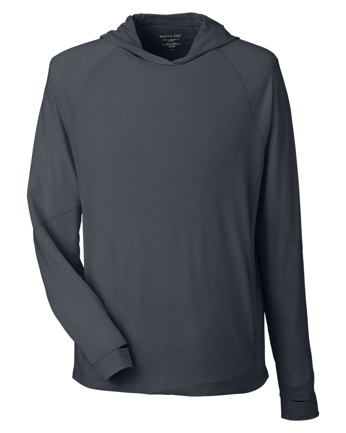 North End Unisex JAQ Stretch Performance Hooded T-Shirt - Carbon