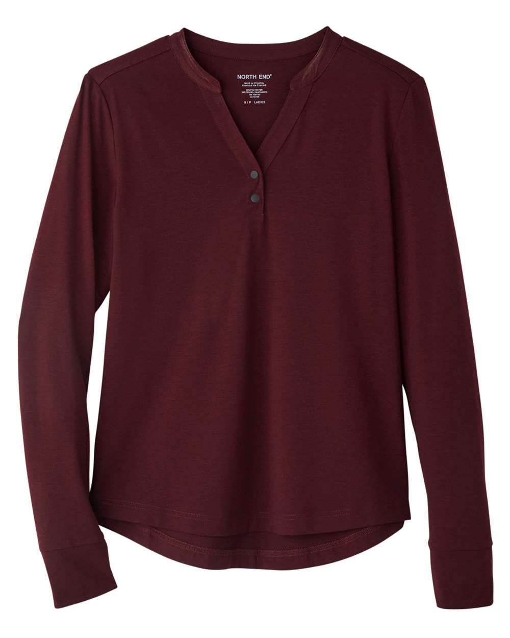 North End Ladies' Jaq Snap-Up Stretch Performance Pullover - Burgundy